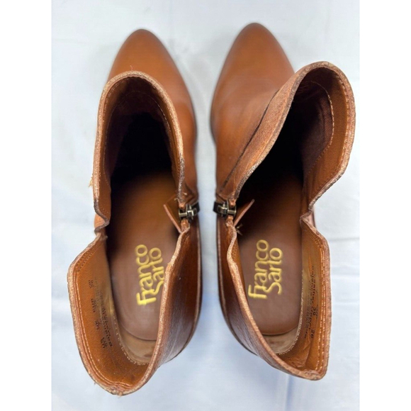 Franco Sarto Odessa Tan Leather Ankle Boots Women's Size 9 - Picture 5 of 12